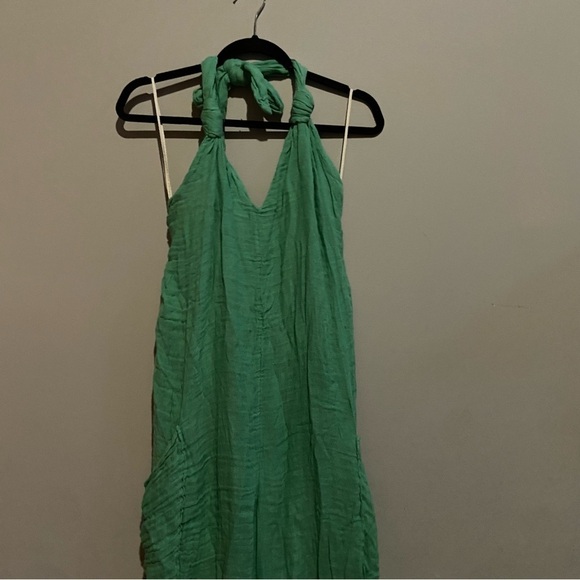 New! Free People free-est Knot It Up Low-back Jumpsuit in Green 28072 - Picture 7 of 13